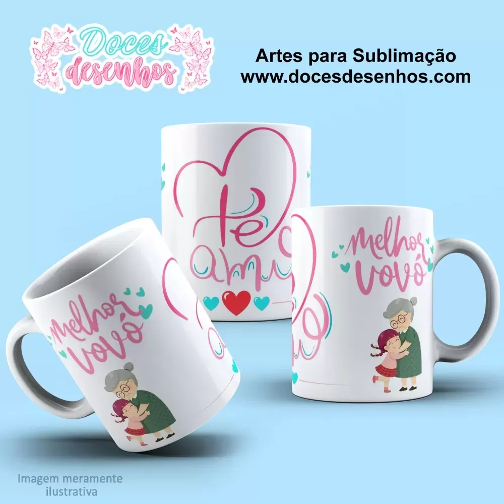 Arte Estampa Caneca Sublimação 2024 - Dia dos Avós 2024