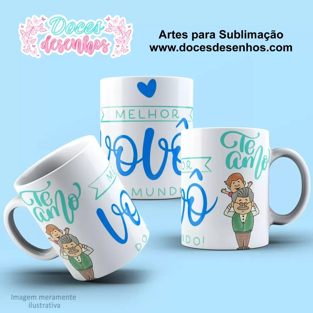 Arte Estampa Caneca Sublimação 2024 - Dia dos Avós 2024