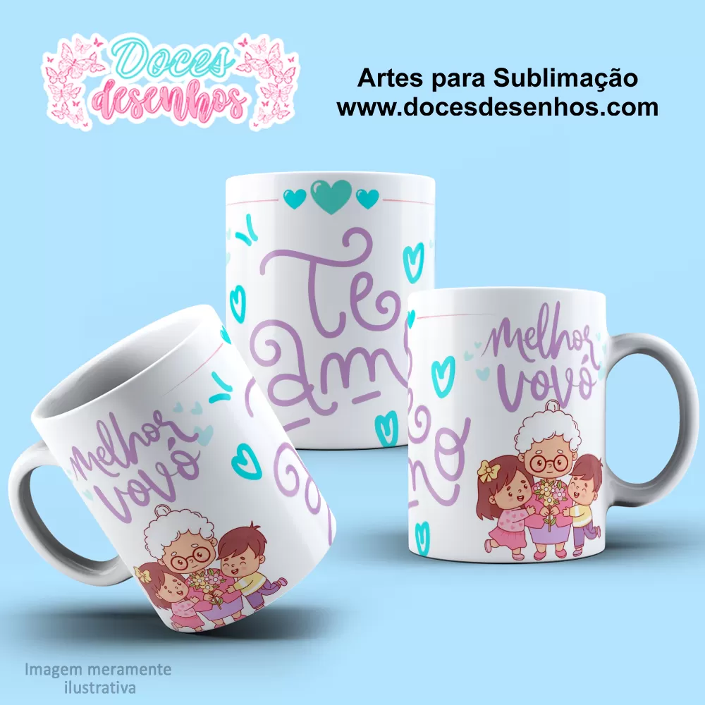 Arte Estampa Caneca Sublimação 2024 - Melhor Vovó