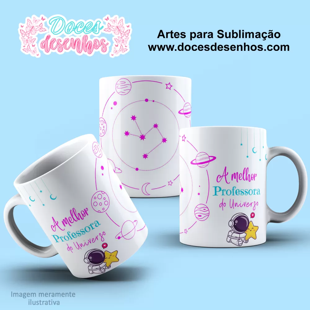 Arte Estampa Caneca - Sublimação - Professores - Dia dos Professores - 2024 - 2025