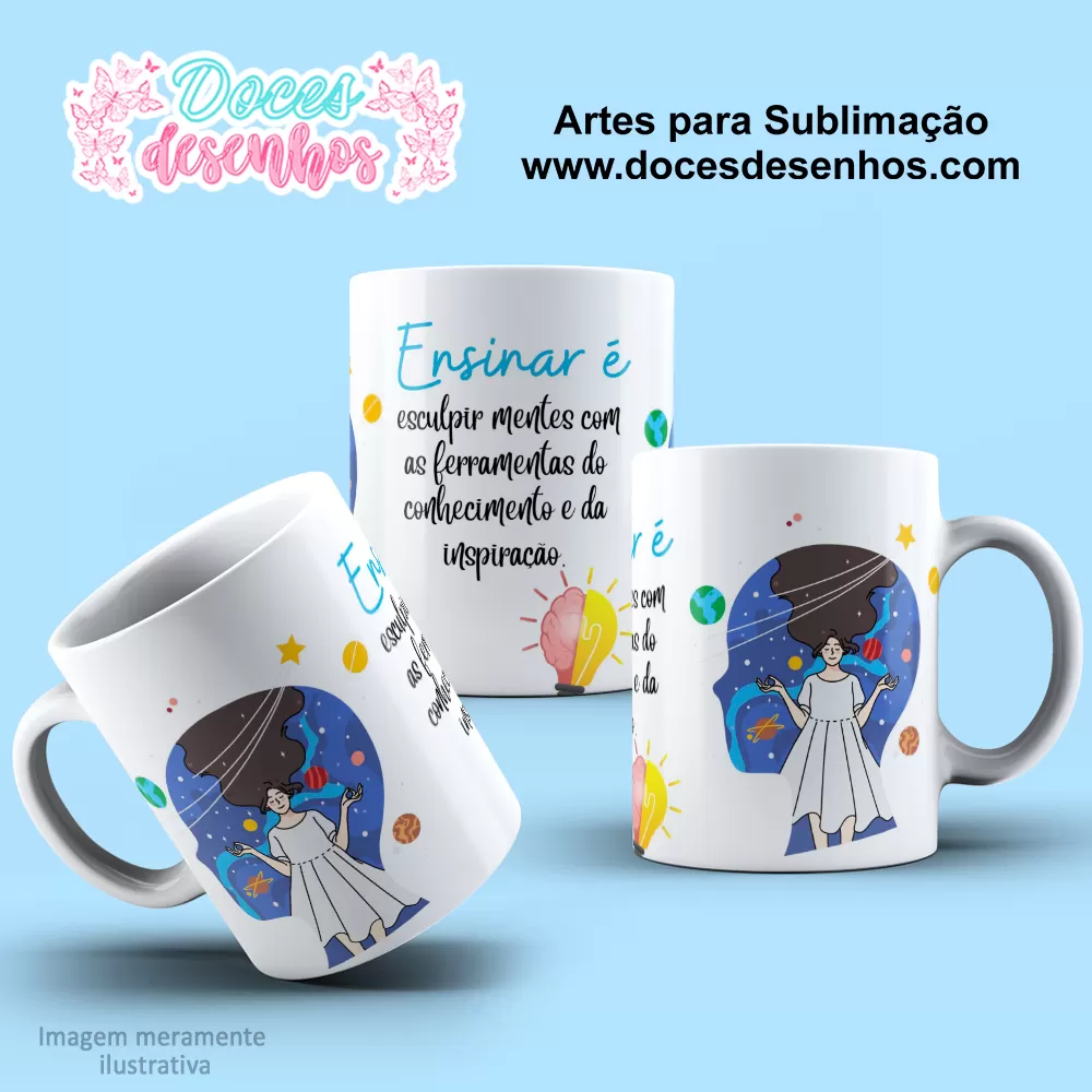 Arte Estampa Caneca - Sublimação - Professores - Dia dos Professores - 2024 - 2025