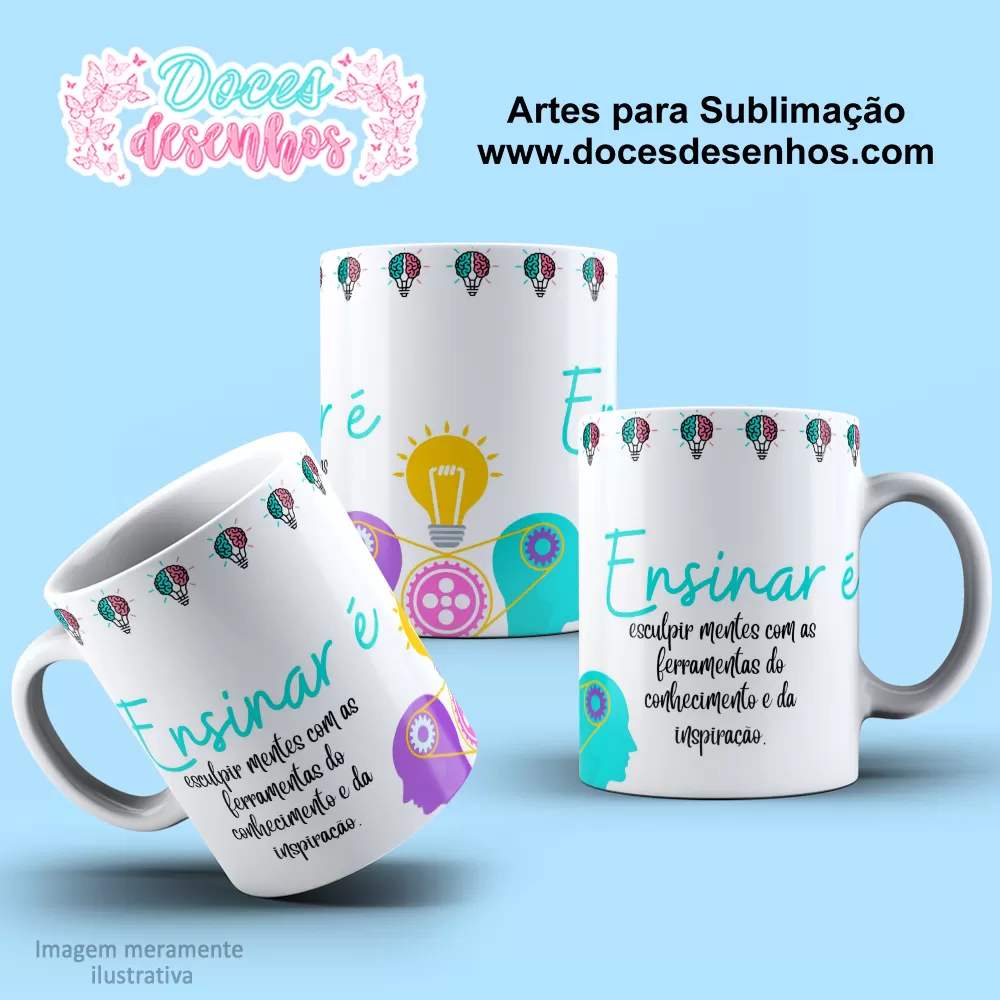 Arte Estampa Caneca - Sublimação - Professores - Dia dos Professores - 2024 - 2025