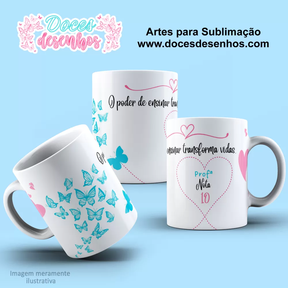 Arte Estampa Caneca - Sublimação - Professores - Dia dos Professores - 2024 - 2025