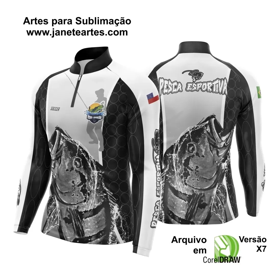 Arte Para Camisa De Pesca Esportiva Modelo 02