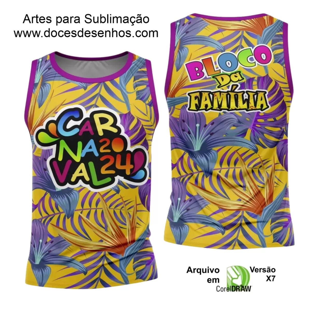 Arte Uniforme Camisa - Bloco Abadá Sublimação Carnaval 2024 - 2025