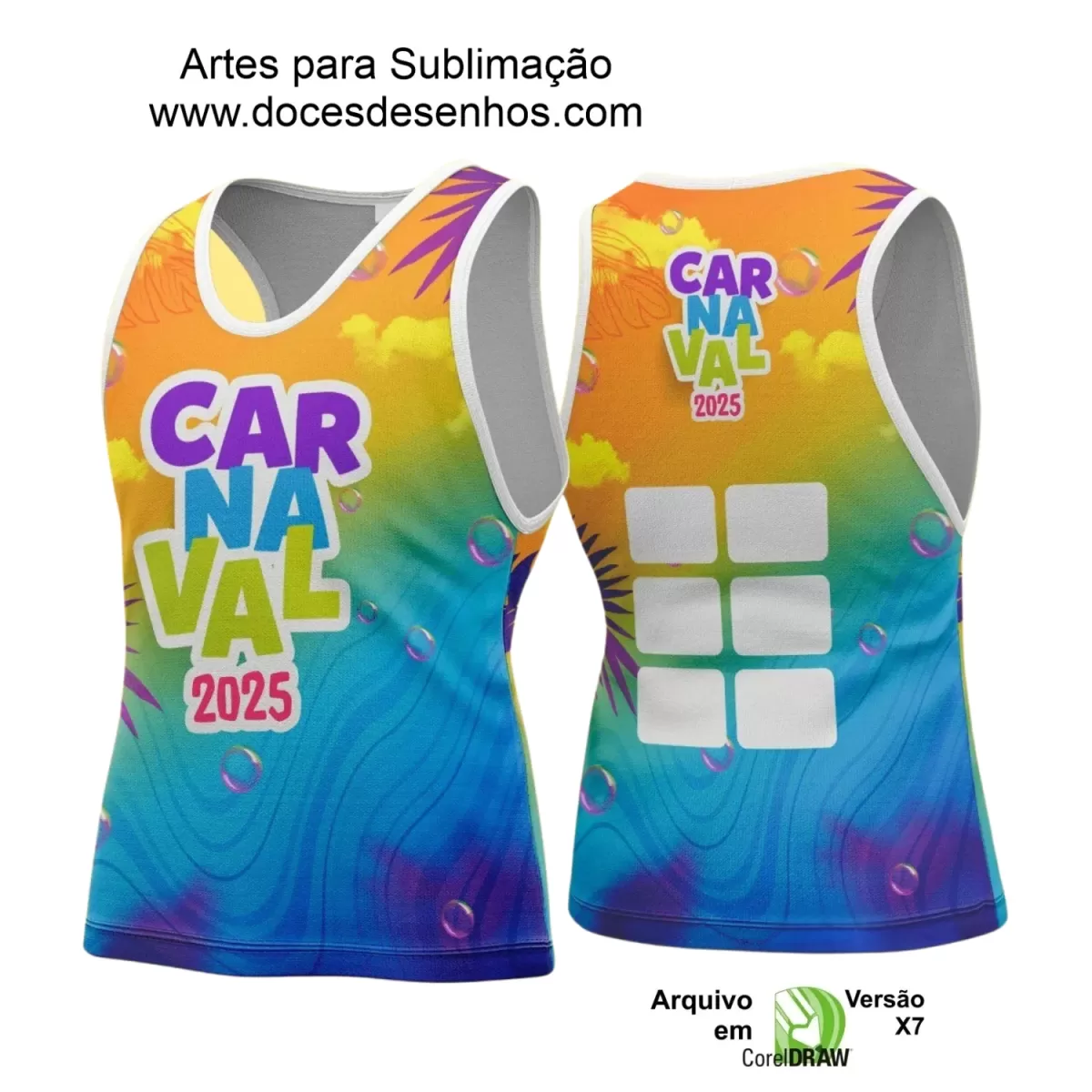 Arte Uniforme Camisa - Bloco Abadá Sublimação Carnaval - 2025