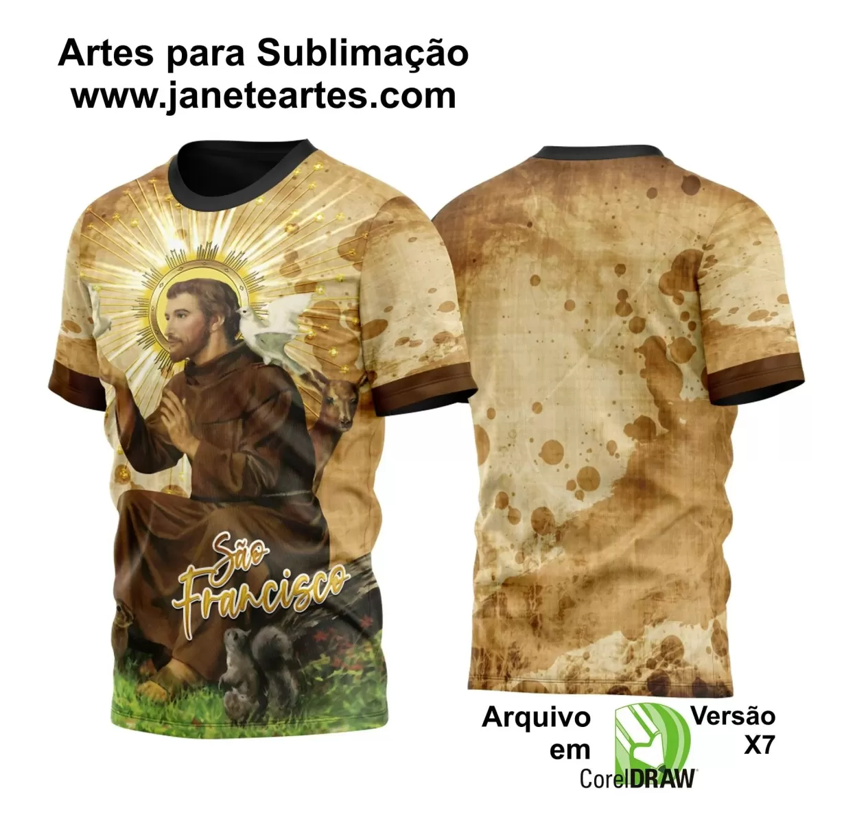 Arte Vetor Camisa 2024  - Religião - Festejo - São Francisco de Assis 2024