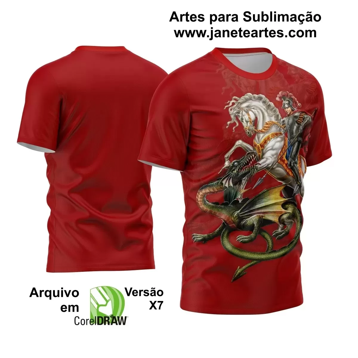 Arte Vetor Camisa 2024 - Religião - Festejo - São Jorge 2024 - 2025