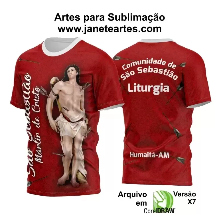 Arte Vetor Camisa 2024 - Religião - Festejo - São Sebastião 2024 - 2025