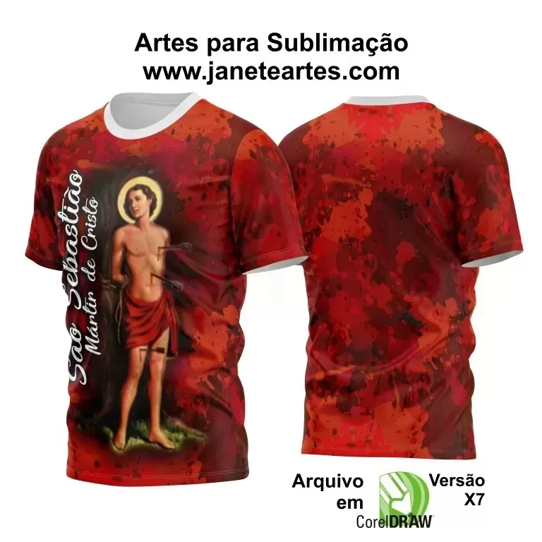 Arte Vetor Camisa 2024 - Religião - Festejo - São Sebastião 2024 - 2025