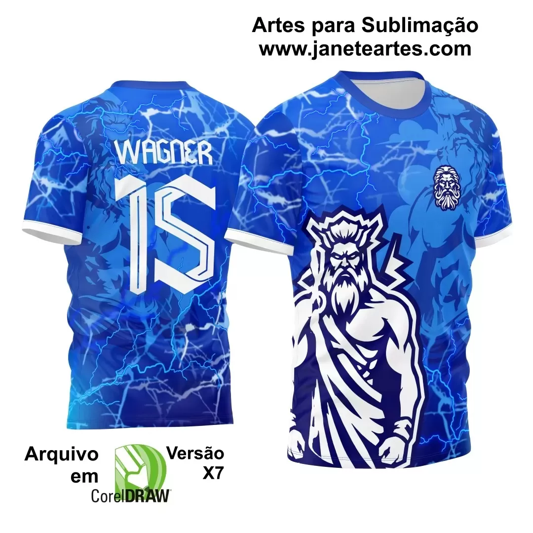 Arte Vetor Camisa Azul - Interclasse 2024 - Jogos Internos 2024 - Time Amador - Zeus 2024