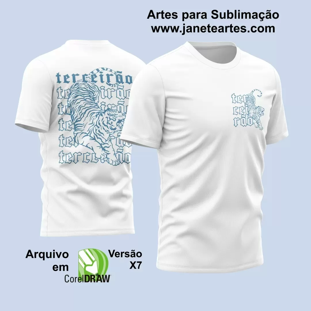 Arte Vetor Camisa Branca - Terceirão 2024 - Interclasse 2024 - Jogos Internos 2024 - Tigre