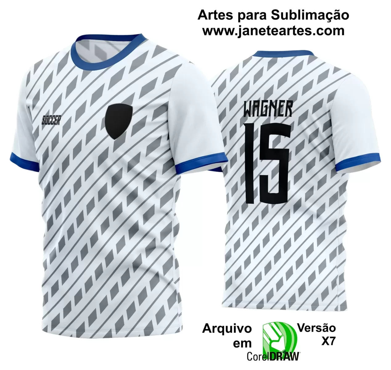 Arte Vetor Camisa - Interclasse 2024 - Jogos Internos 2024 - Time Amador - Futebol - Branca e Azul 