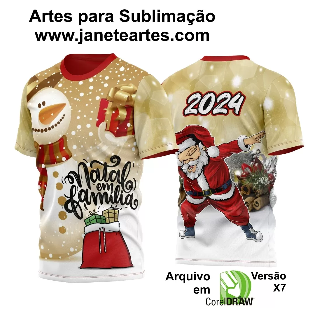 Arte Vetor - Camisa Natalina - Natal 2024 - Natal Família