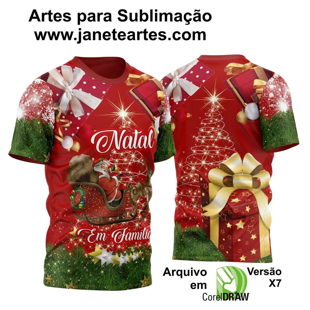 Arte Vetor - Camisa Natalina - Natal 2024 - Natal Família