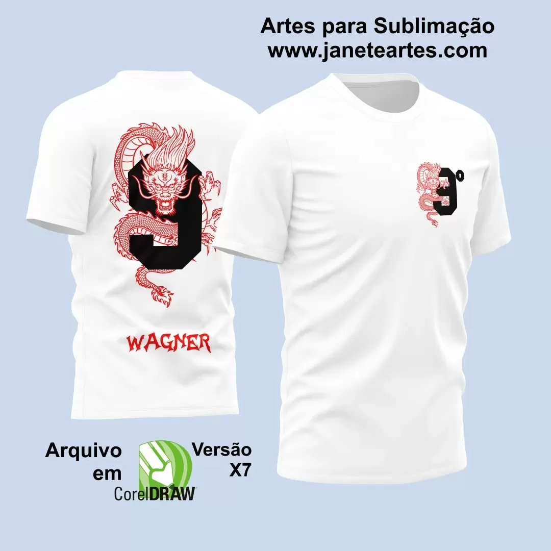 Arte Vetor Camisa Nono Ano 2024 Dragão