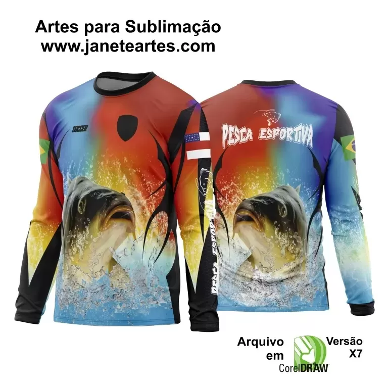 Arte Vetor Camisa Pesca Esportiva | Modelo 12
