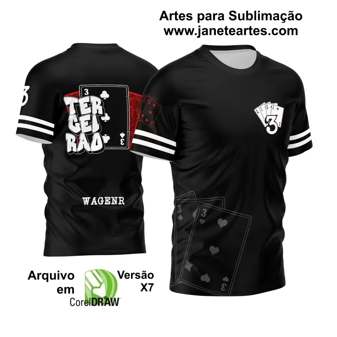 Arte Vetor Camisa Preta - Interclasse 2024 - Jogos Internos 2024 - Terceirão 2024 - Nipes Cartas 