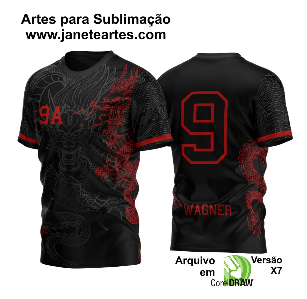 Arte Vetor Camisa Preta - Interclasse 2024 - Jogos Internos 2024 - Time Amador 2024 - Dragão