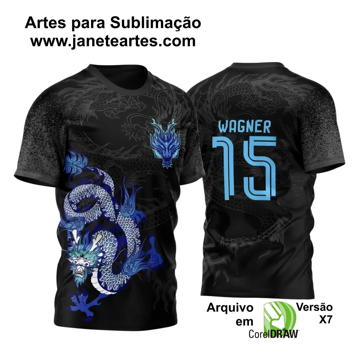 Arte Vetor Camisa Preta - Interclasse 2024 - Jogos Internos 2024 - Time Amador 2024 - Dragão