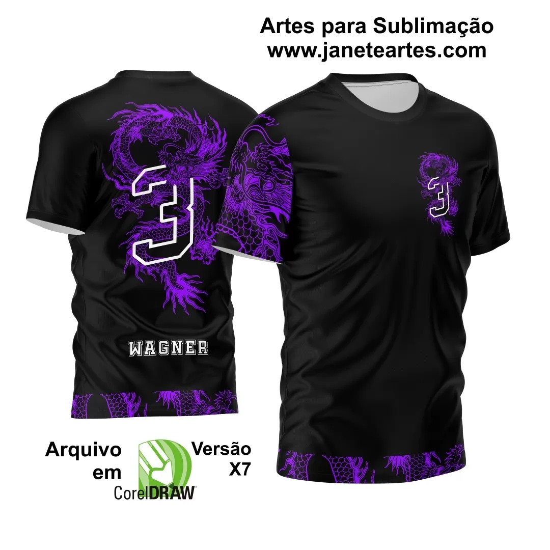 Arte Vetor Camisa Preta - Interclasse 2024 - Jogos Internos 2024 - Time Amador 2024 - Dragão