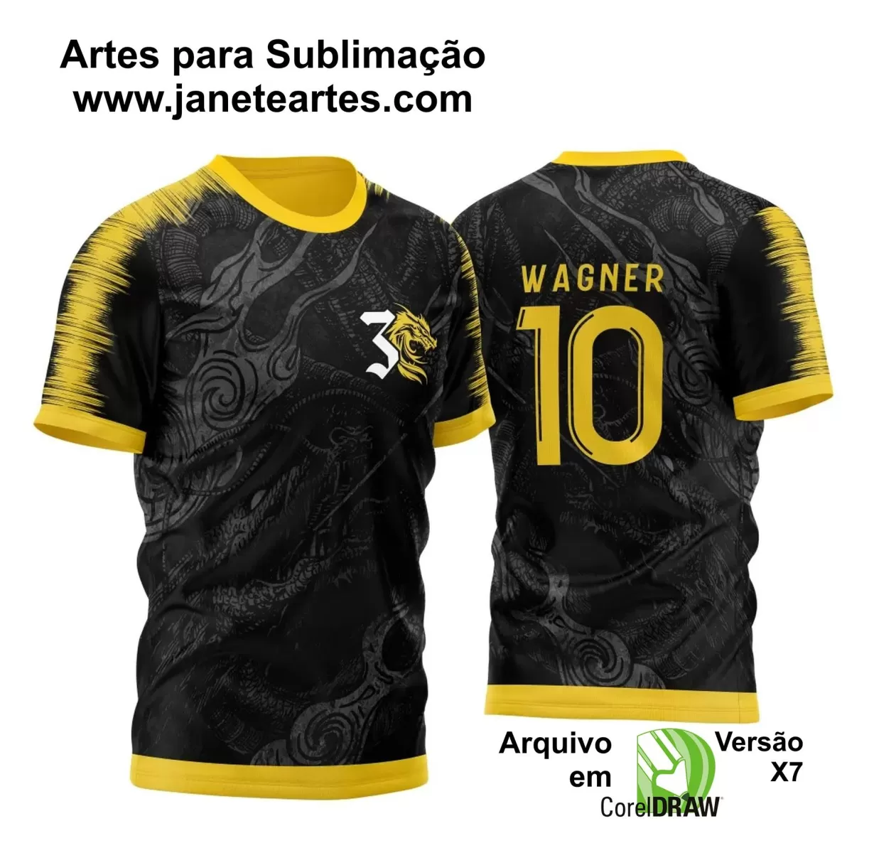 Arte Vetor Camisa Preta - Interclasse 2024 - Jogos Internos 2024 - Time Amador 2024 - Dragão