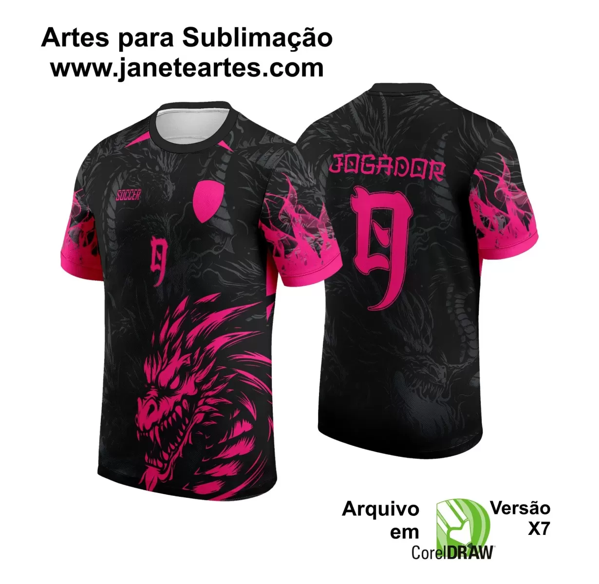 Arte Vetor Camisa Preta - Interclasse 2024 - Jogos Internos 2024 - Time Amador 2024 - Dragão