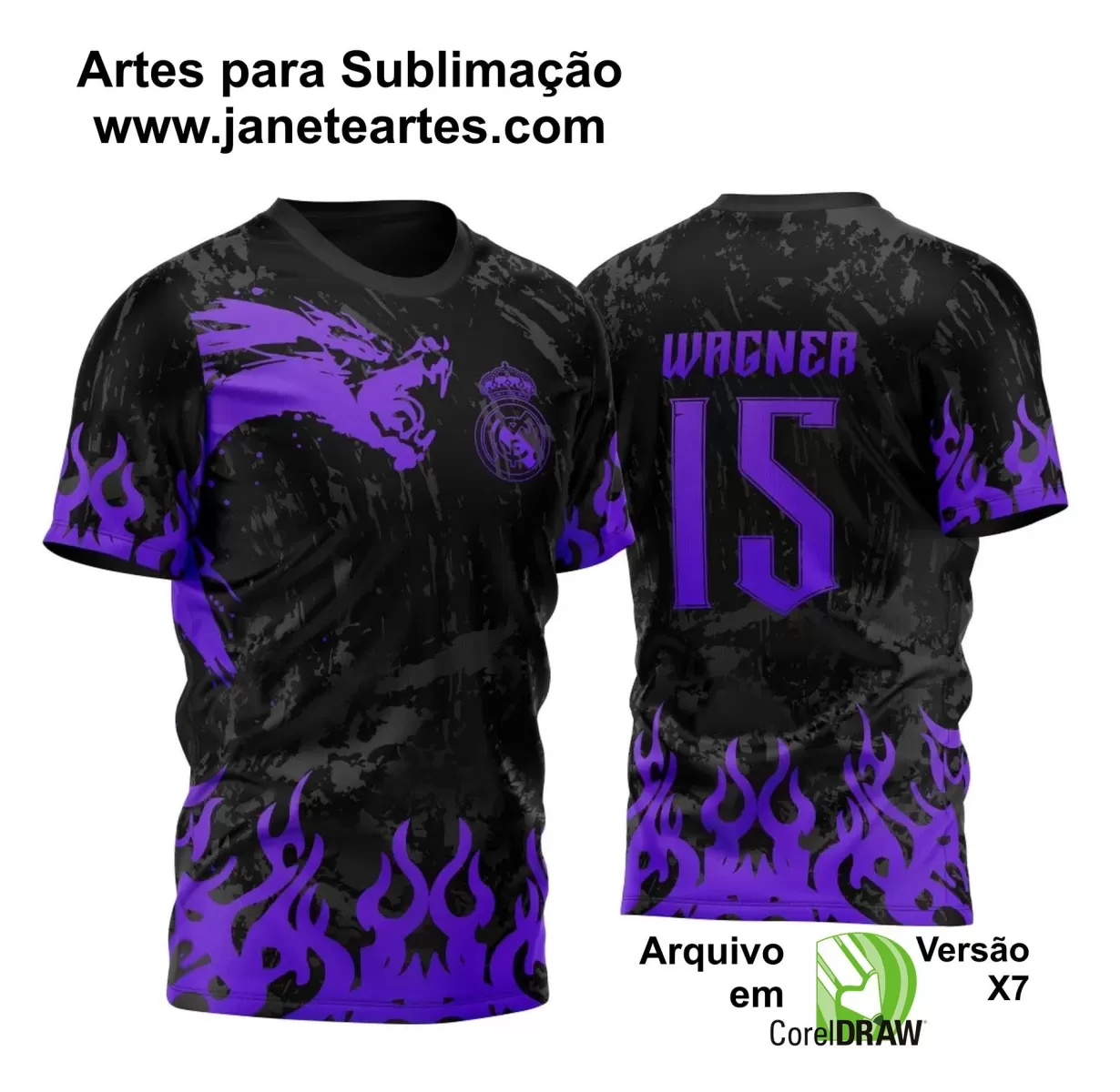 Arte Vetor Camisa Preta - Interclasse 2024 - Jogos Internos 2024 - Time Amador 2024 - Dragão