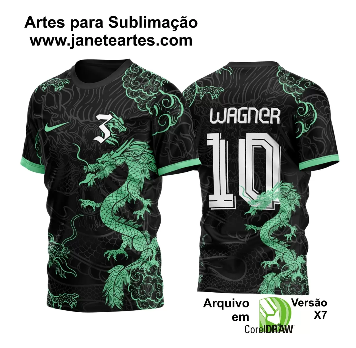 Arte Vetor Camisa Preta - Interclasse 2024 - Jogos Internos 2024 - Time Amador 2024 - Dragão