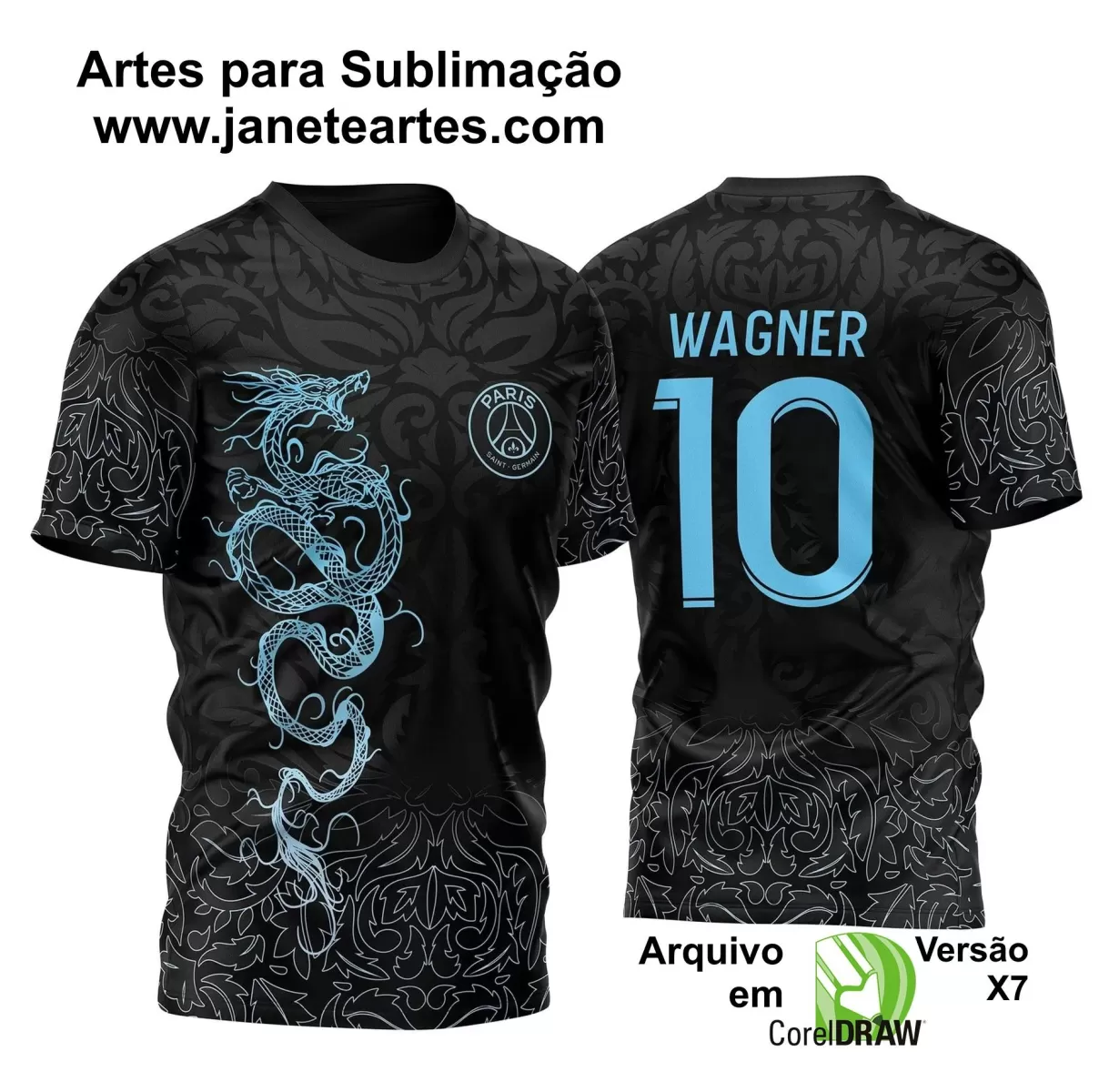 Arte Vetor Camisa Preta - Interclasse 2024 - Jogos Internos 2024 - Time Amador 2024 - Dragão