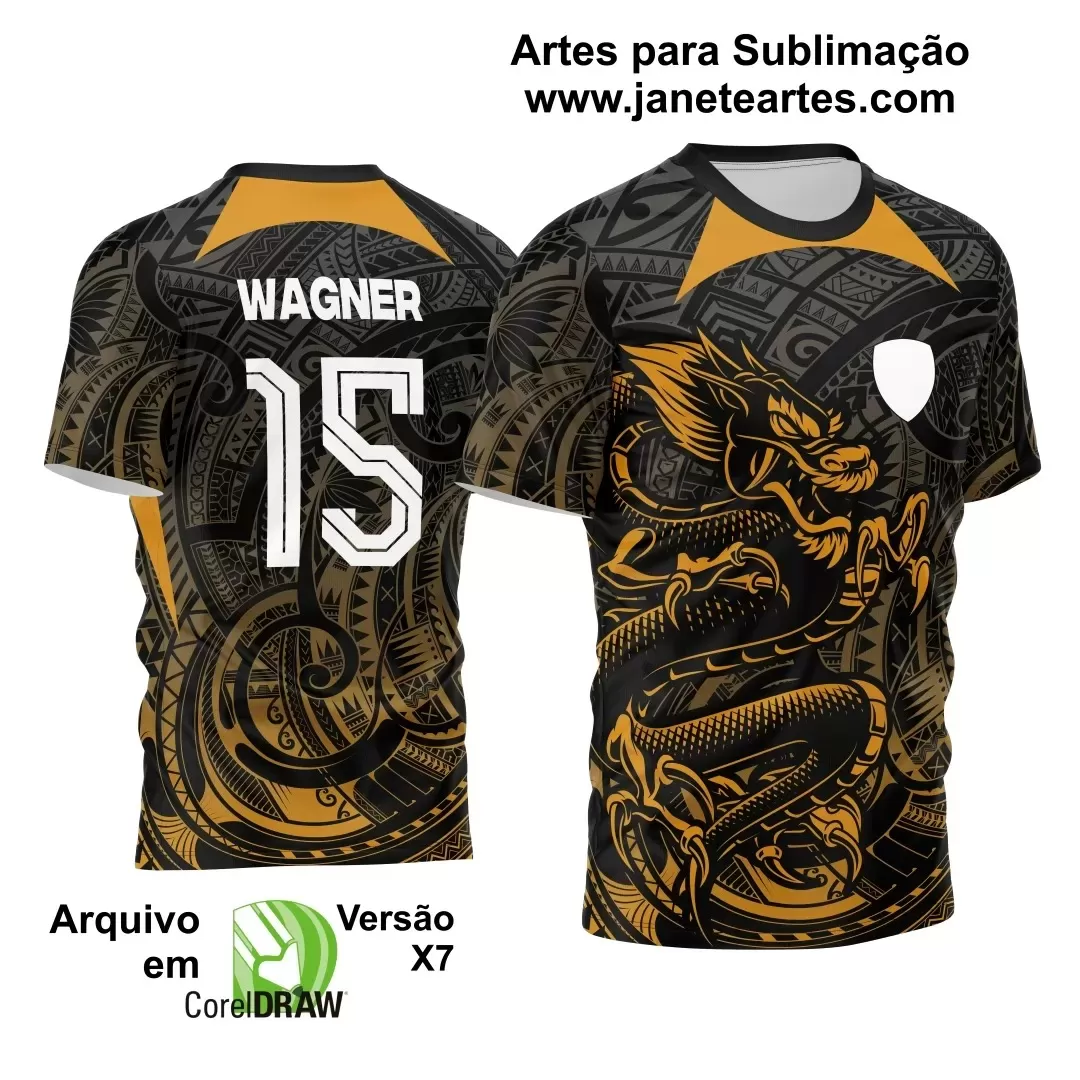 Arte Vetor Camisa Preta - Interclasse 2024 - Jogos Internos 2024 - Time Amador 2024 - Dragão