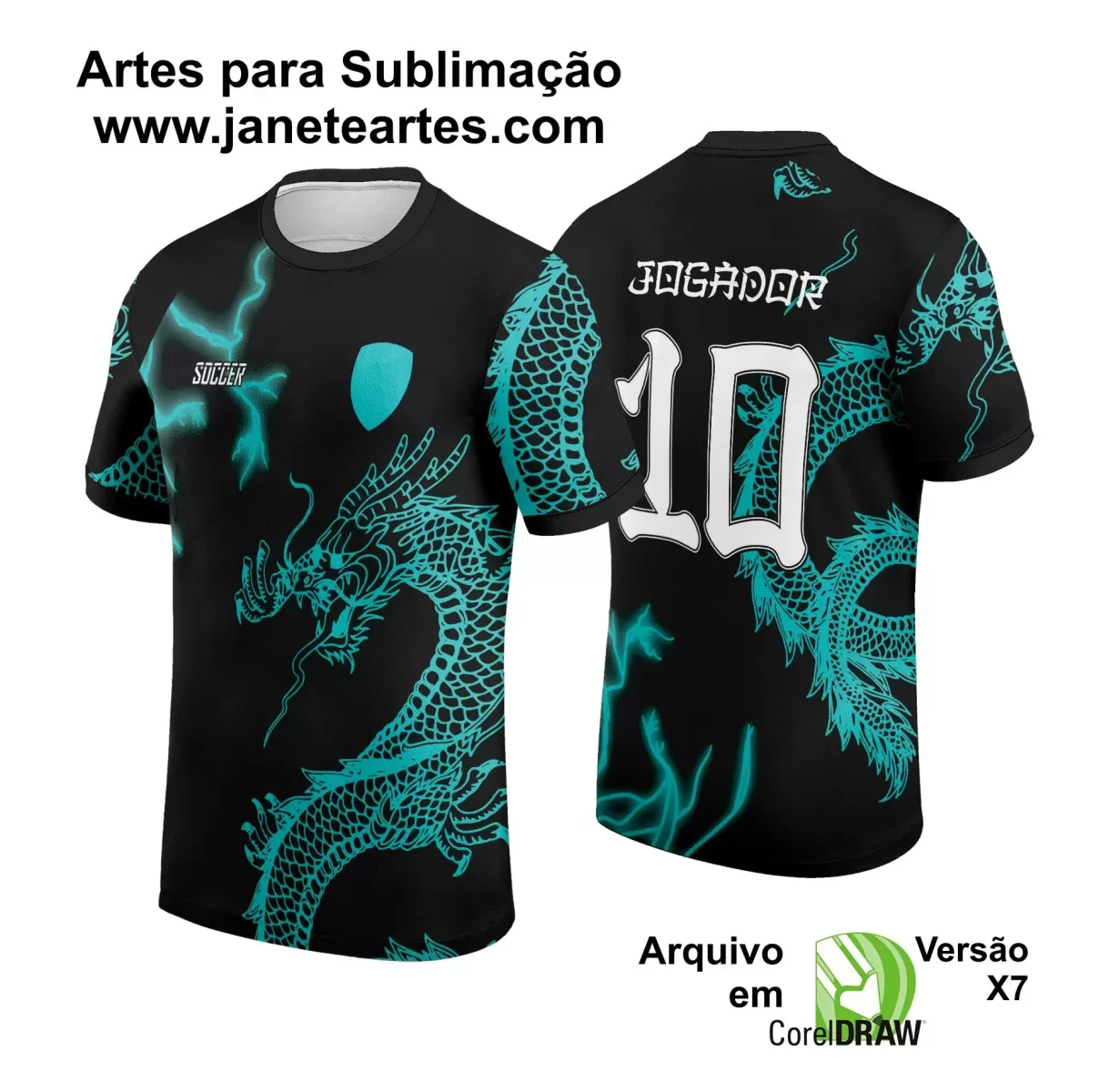 Arte Vetor Camisa Preta - Interclasse 2024 - Jogos Internos 2024 - Time Amador - Dragão