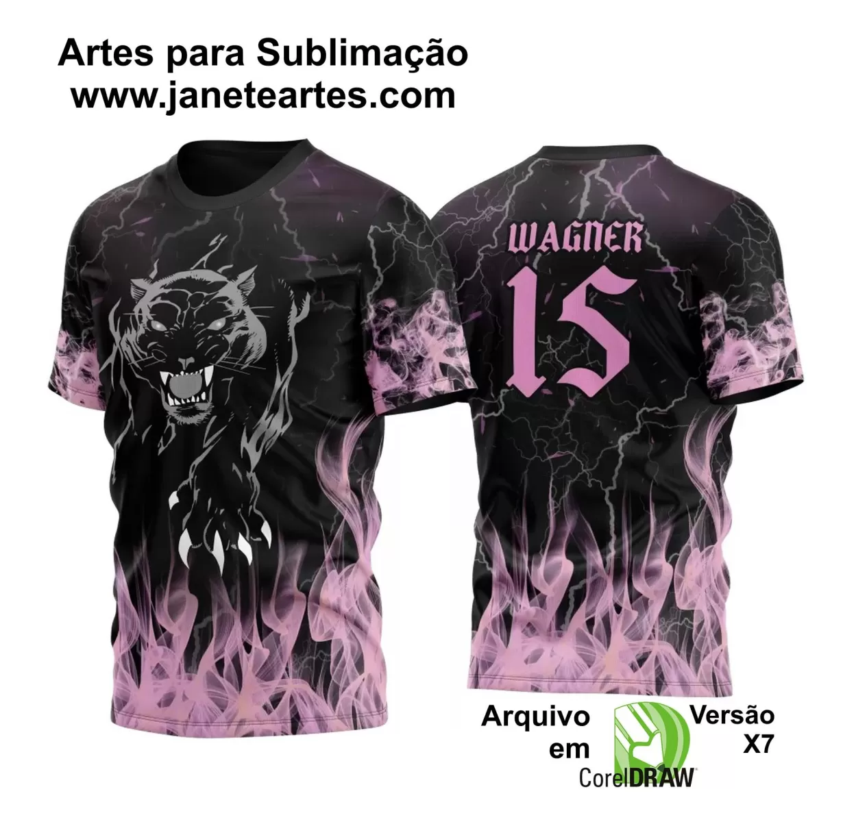 Arte Vetor -  Camisa Preta de Interclasse - Pantera Negra - 2024 - 2025