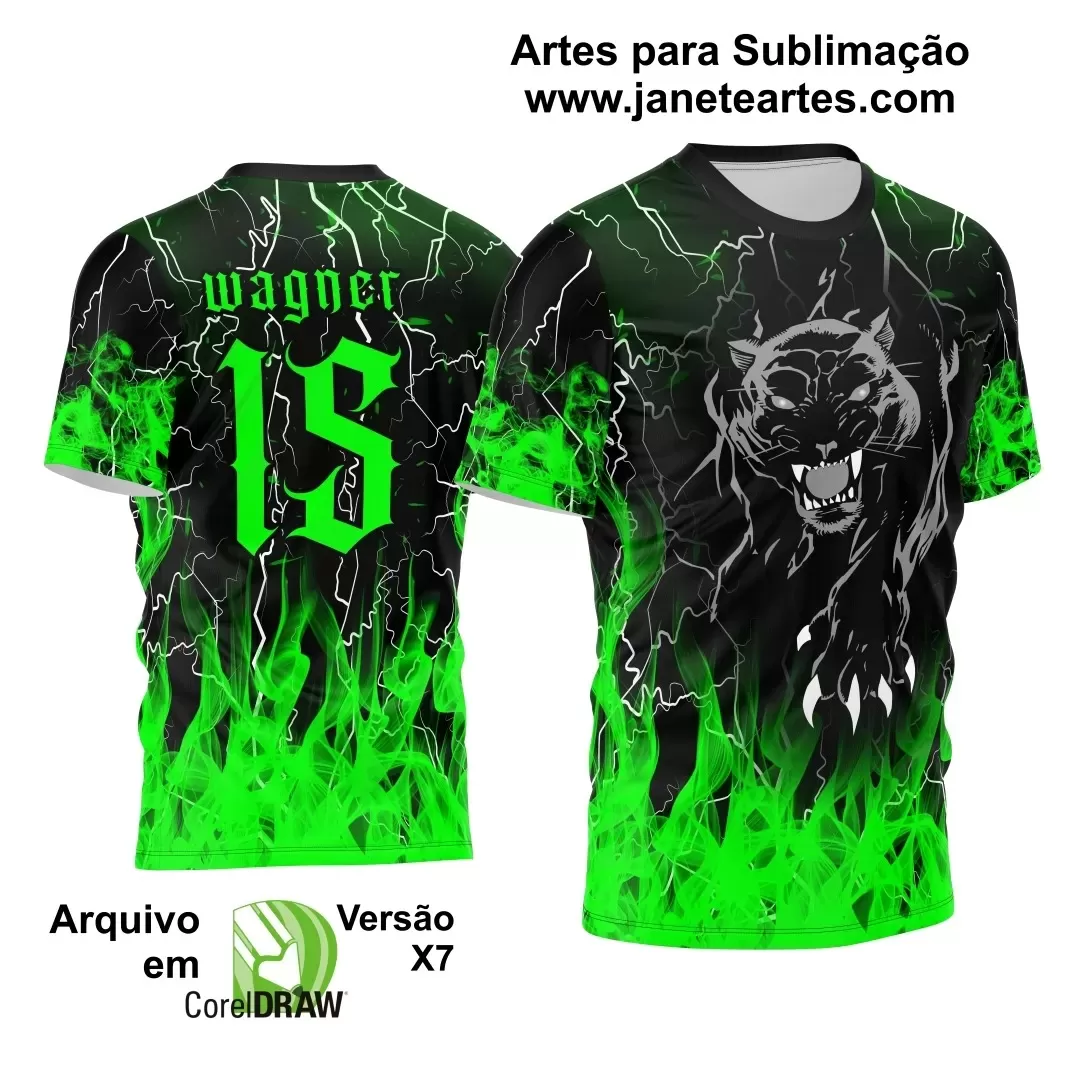 Arte Vetor -  Camisa Preta de Interclasse - Pantera Negra - 2024 - 2025