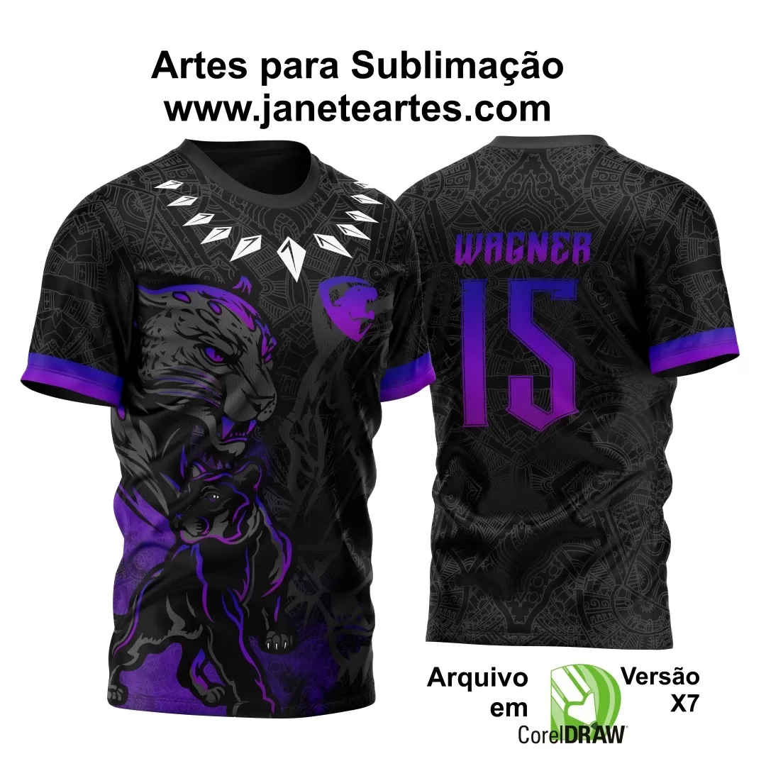 Arte Vetor -  Camisa Preta de Interclasse - Pantera Negra - 2024 - 2025