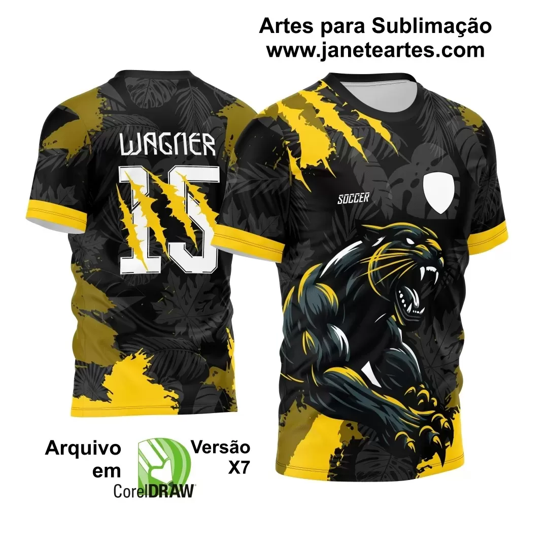 Arte Vetor -  Camisa Preta de Interclasse - Pantera Negra - 2024 - 2025