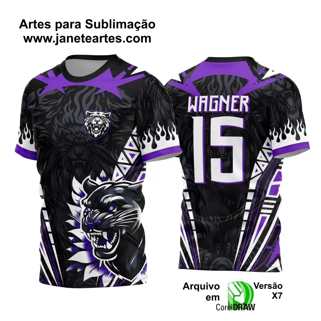 Arte Vetor -  Camisa Preta de Interclasse - Pantera Negra - 2024 - 2025