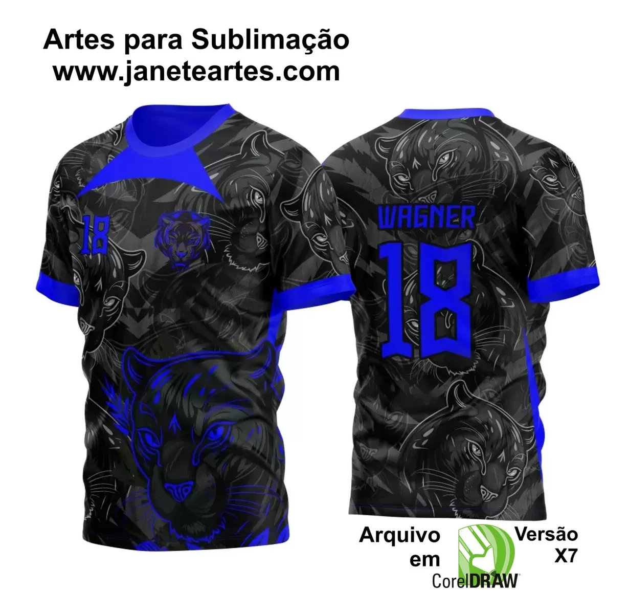 Arte Vetor -  Camisa Preta de Interclasse - Pantera Negra - 2024 - 2025