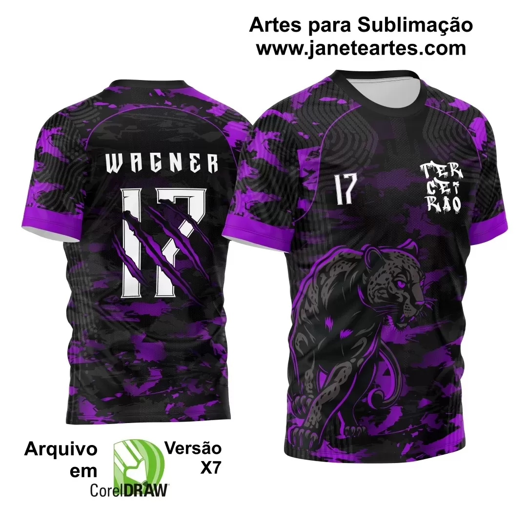 Arte Vetor -  Camisa Preta de Interclasse - Pantera Negra - 2024 - 2025