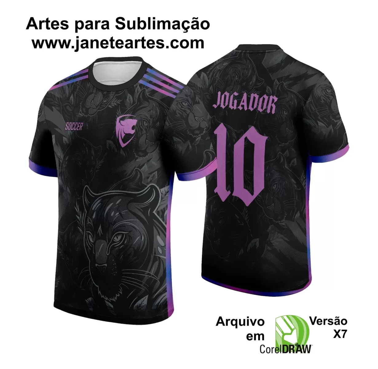 Arte Vetor -  Camisa Preta de Interclasse - Pantera Negra - 2024 - 2025