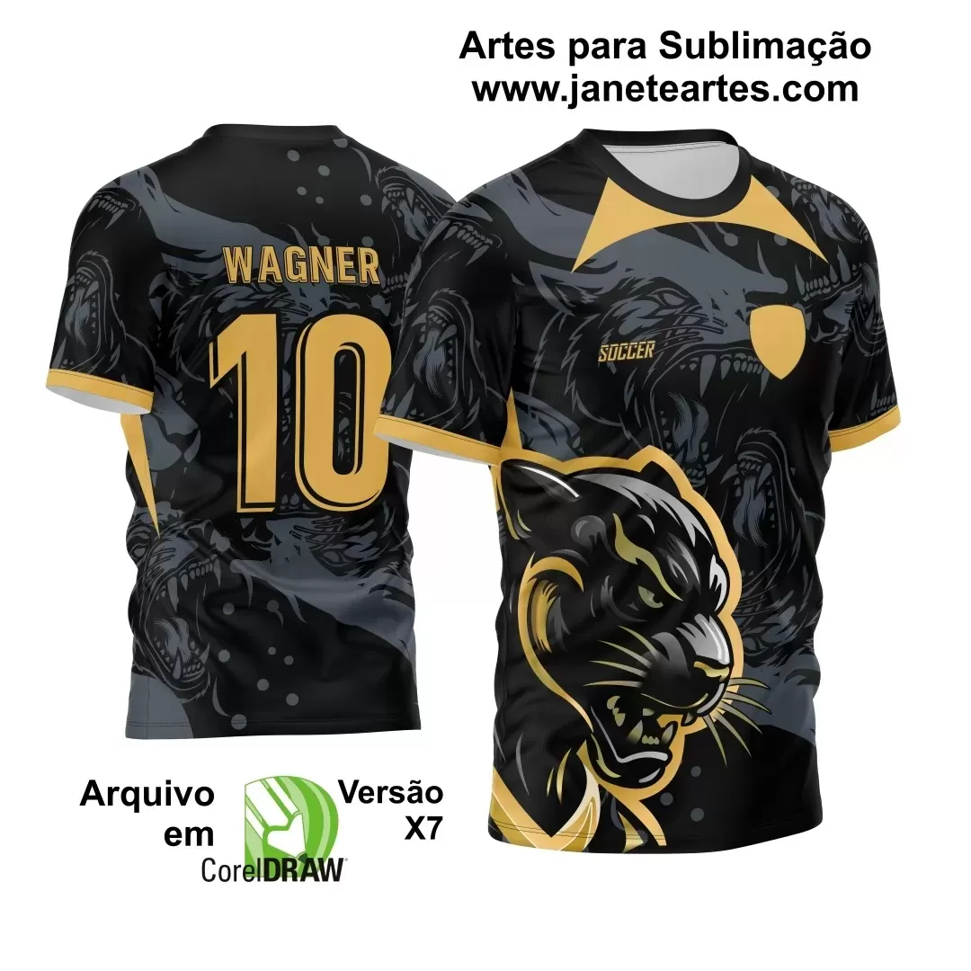 Arte Vetor -  Camisa Preta de Interclasse - Pantera Negra - 2024 - 2025