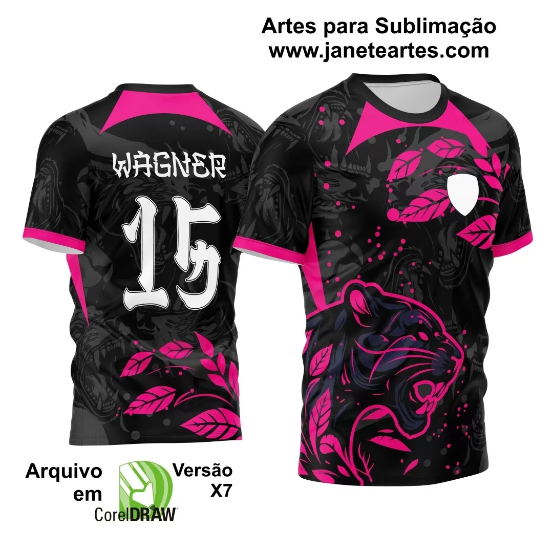 Arte Vetor -  Camisa Preta de Interclasse - Pantera Negra - 2024 - 2025