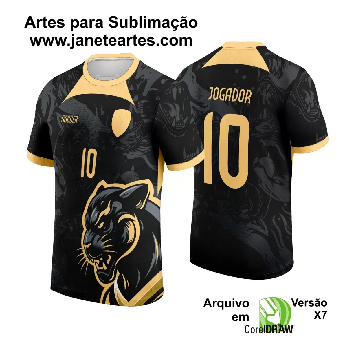 Arte Vetor -  Camisa Preta de Interclasse - Pantera Negra - 2024 - 2025