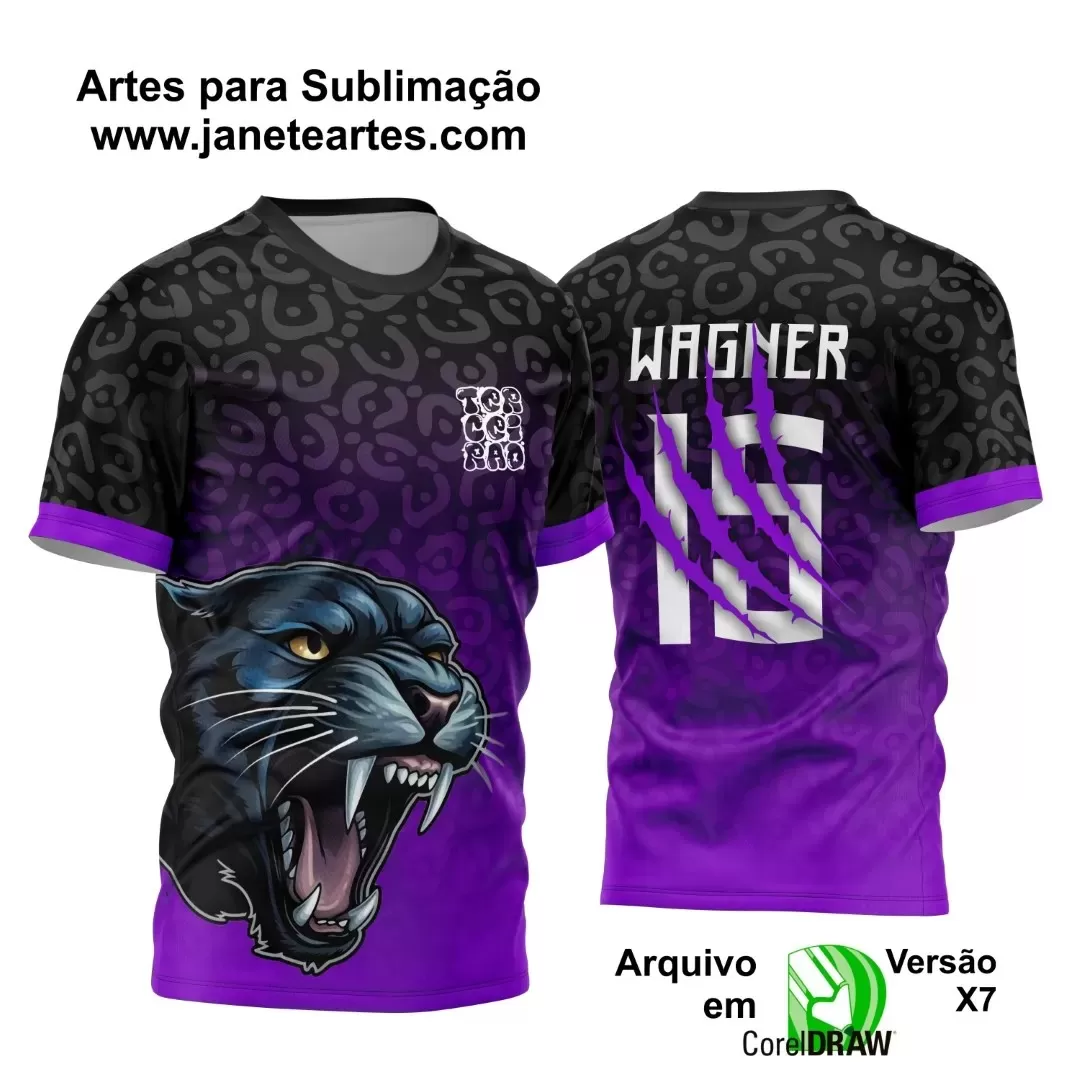 Arte Vetor -  Camisa Preta de Interclasse - Pantera Negra - 2024 - 2025