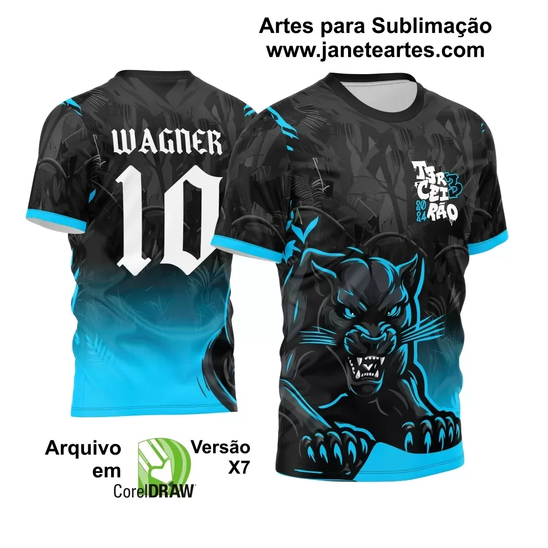 Arte Vetor -  Camisa Preta de Interclasse - Pantera Negra - 2024 - 2025