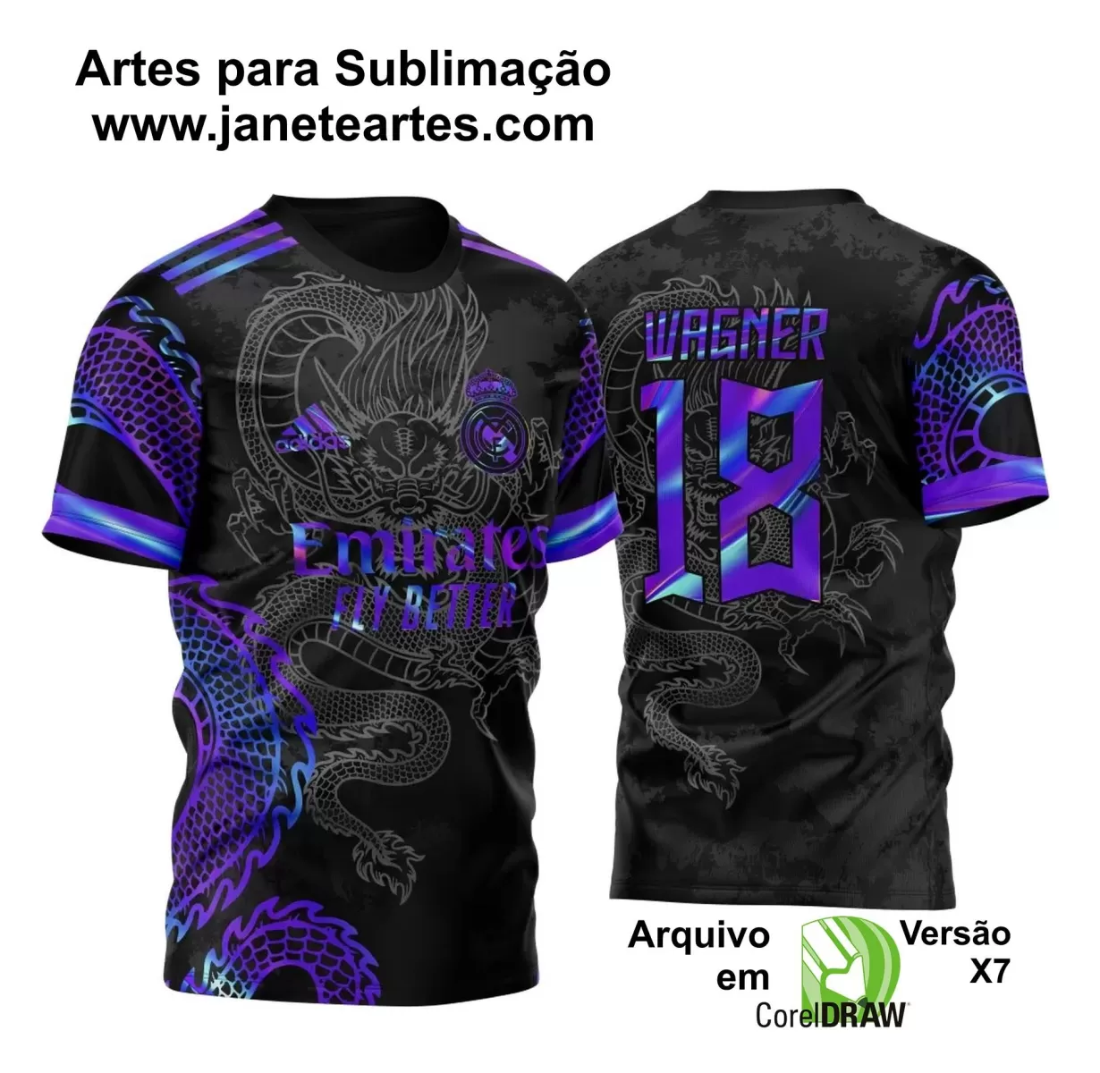Arte Vetor Camisa Preta - Interclasse 2024 - Jogos Internos 2024 - Time Amador 2024 - Dragão Holográfico