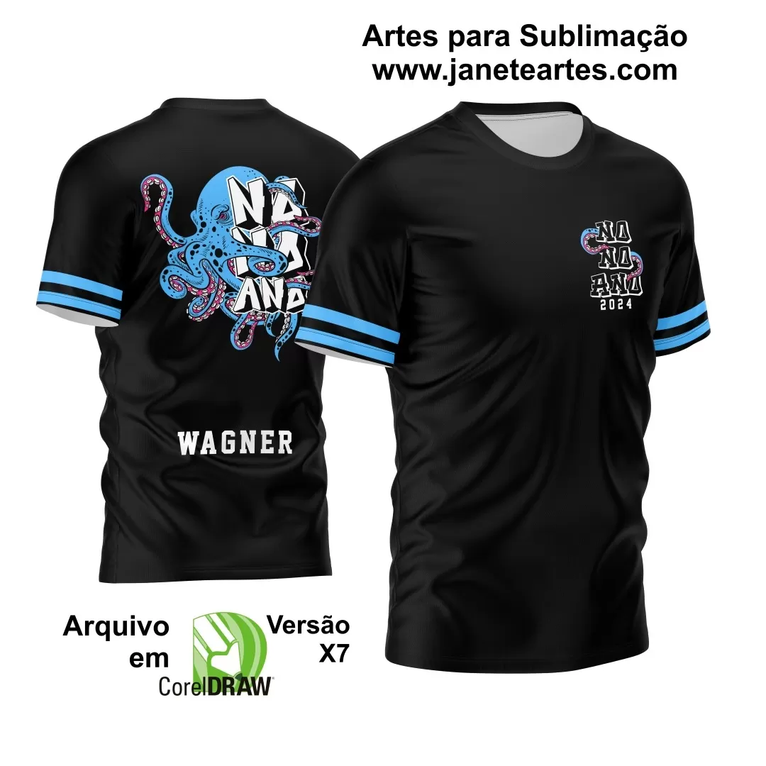 Arte Vetor Camisa Preta e Azul - Nono Ano 2024 - Interclasse 2024 - Formandos 2024 - Polvo 