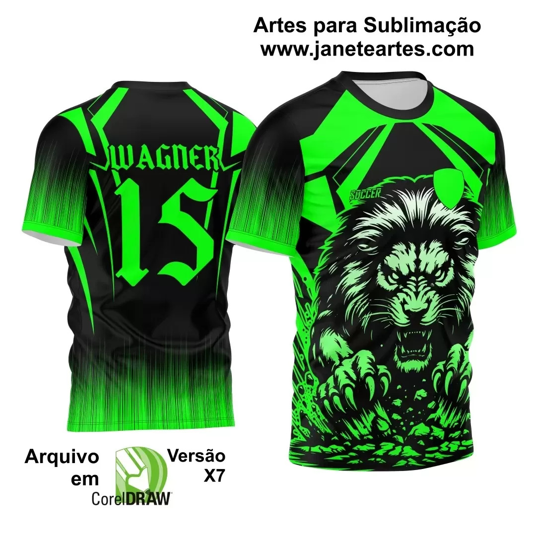 Arte Vetor Camisa Preta e Verde - Interclasse 2024 - Jogos Internos 2024 - Leão