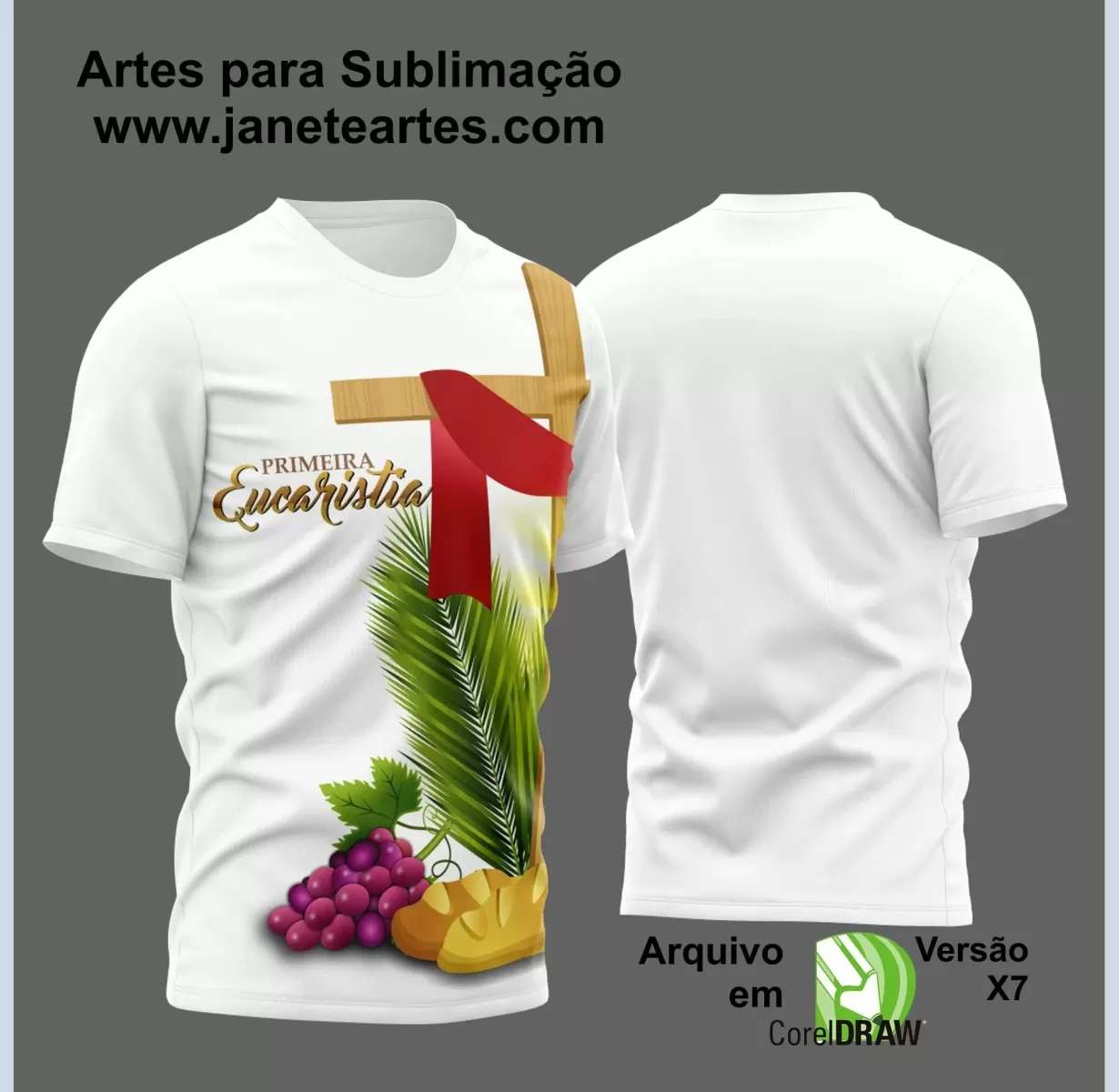 Arte Vetor Camisa Religião - Eucaristia | Modelo 06