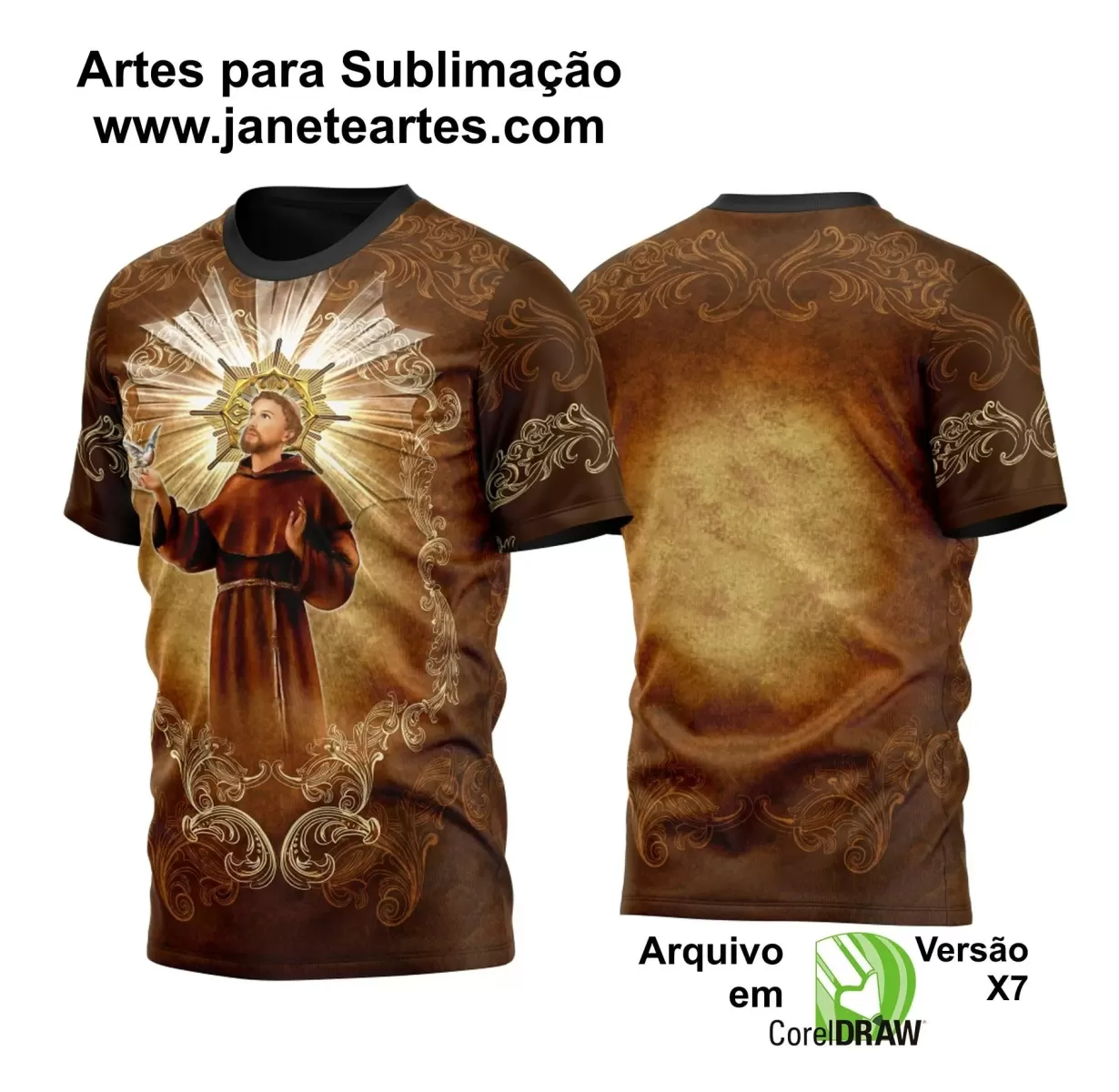 Arte Vetor Camisa - Religião - Festejo - São Francisco de Assis 2024